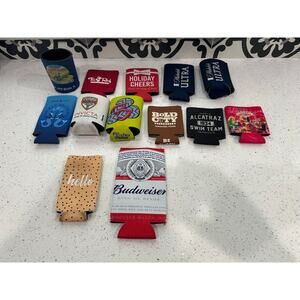 Lot of 13 BEER NEOPRENE CAN KOOZIE DRINK COOLER FUN NOVELTY